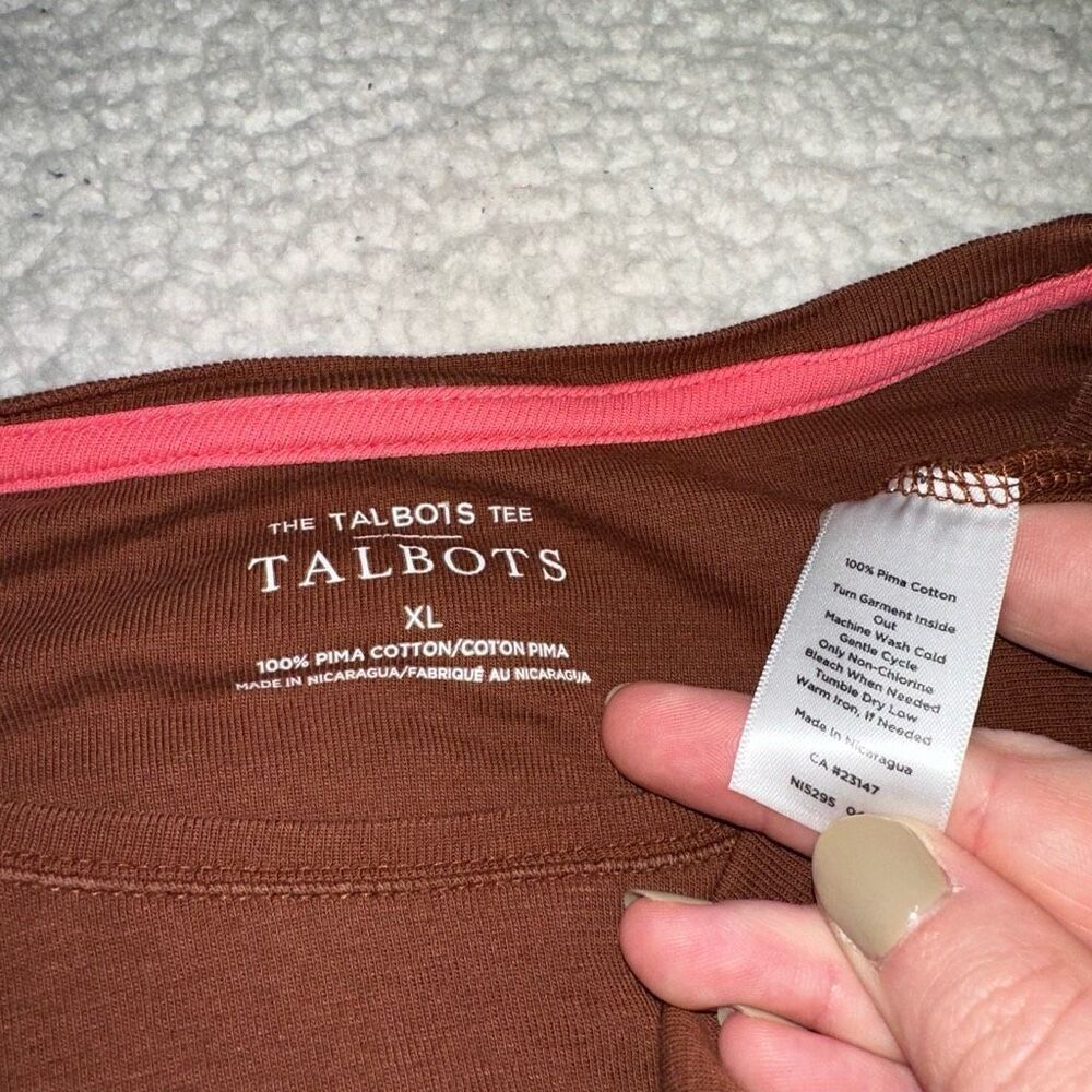 Talbots Womens Basic Bronze Brown Long Sleeve Shi… - image 7